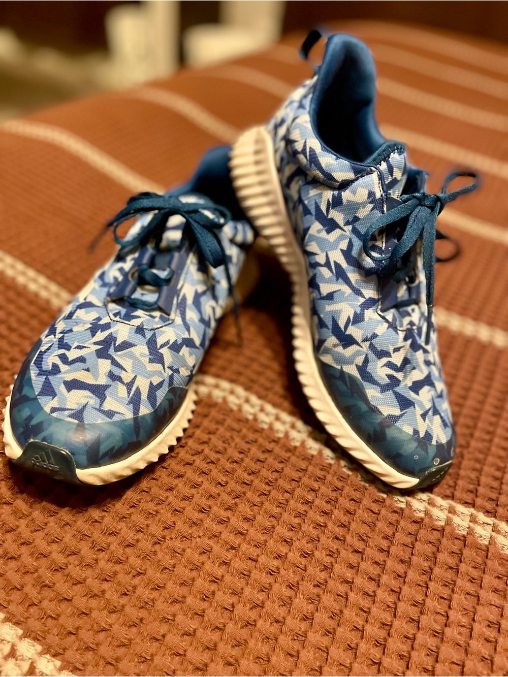 adidas Kids Blue Patterned Lace-Up Sneakers